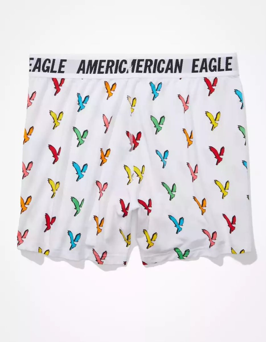 Shorts De Bain American Eagle AEO Shadow Eagle Ultra Soft Blanche Homme | VXD-36895526